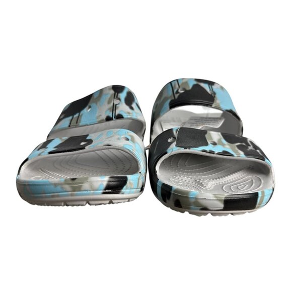 Crocs Classic Spray Camo Sandals Blue Black Iconic Comfort Mens 9/Womens 11 NWT - Picture 7 of 10